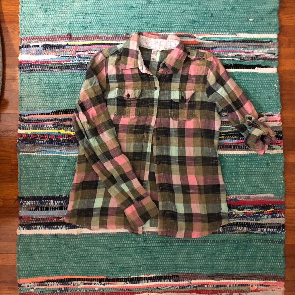 Comfy, cute plaid button up!!